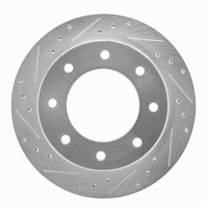 Cadillac DTS Brake Rotor (1) - Rear Left - R1 Concepts - Drilled & Slotted - Silver - `00-`11 Cadillac DTS Brake Rotor (1) - Rear Left - R1 Concepts - Drilled & Slotted - Silver - `00-`11